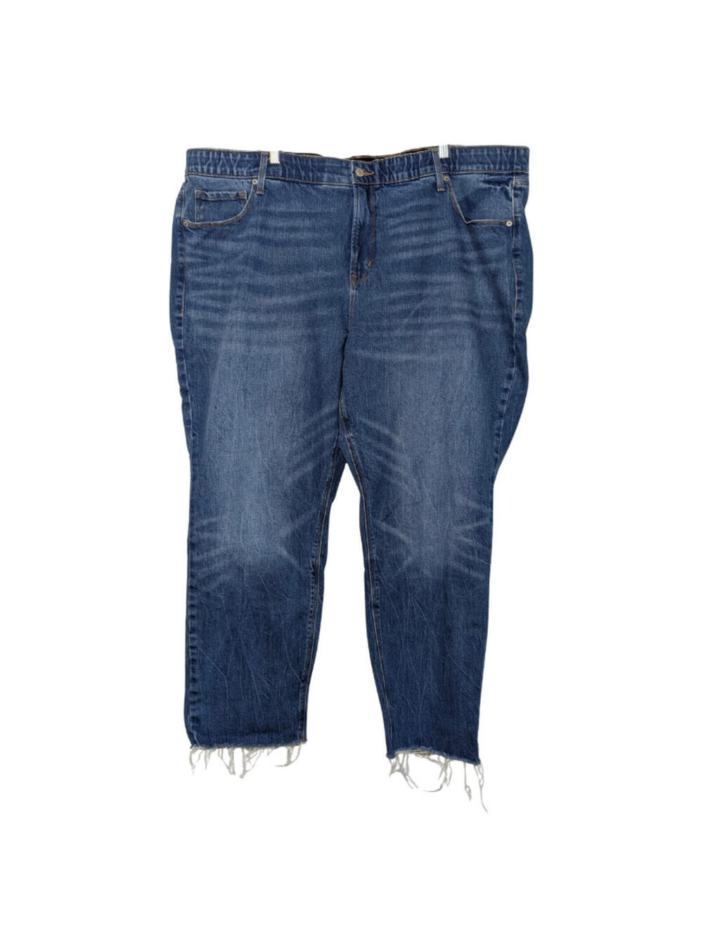Old Navy Women's Power Straight High Rise Blue Denim Jeans, Plus Size 26 Long